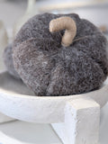 Grey Felt Pumpkin