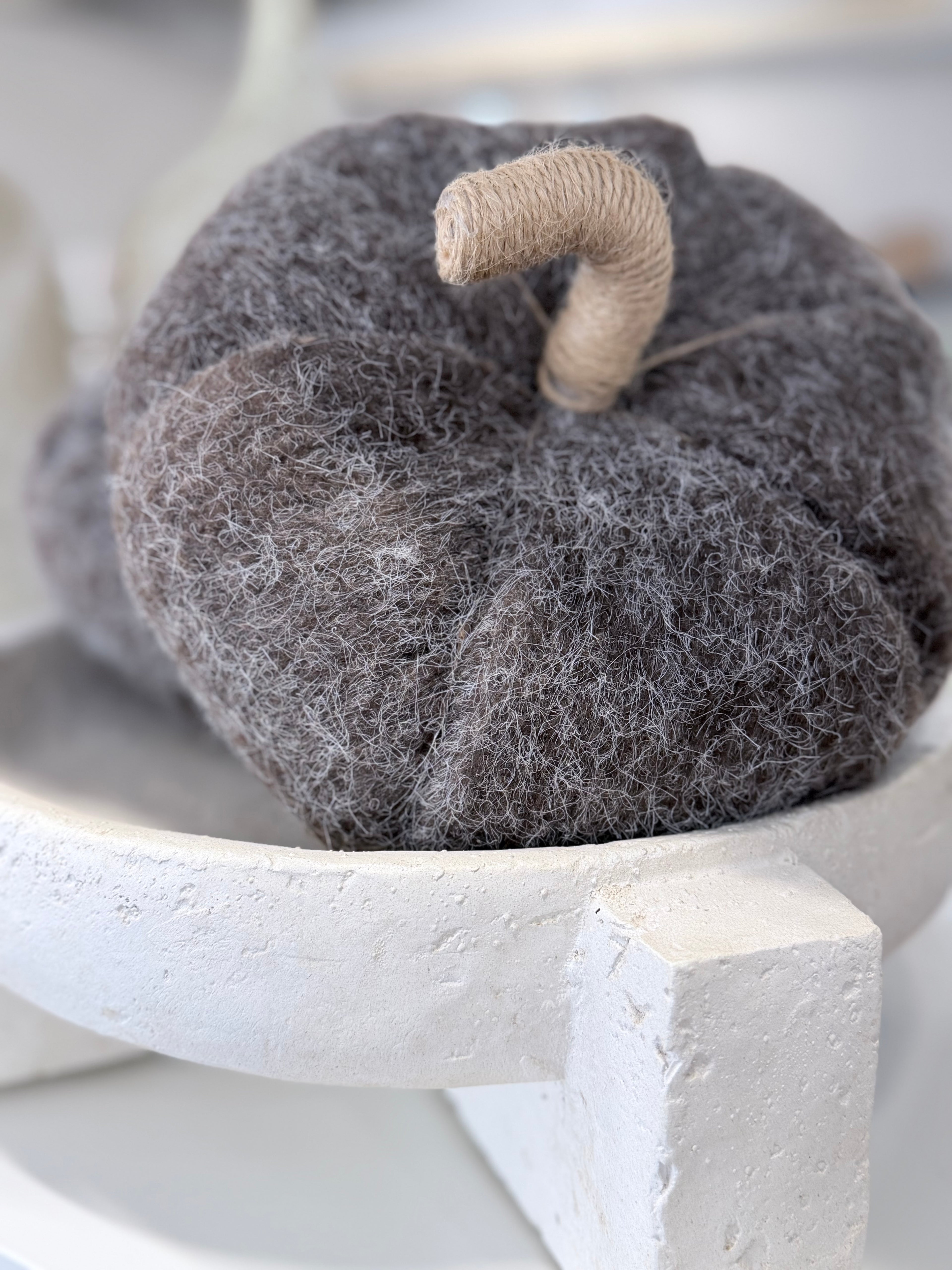 Grey Felt Pumpkin