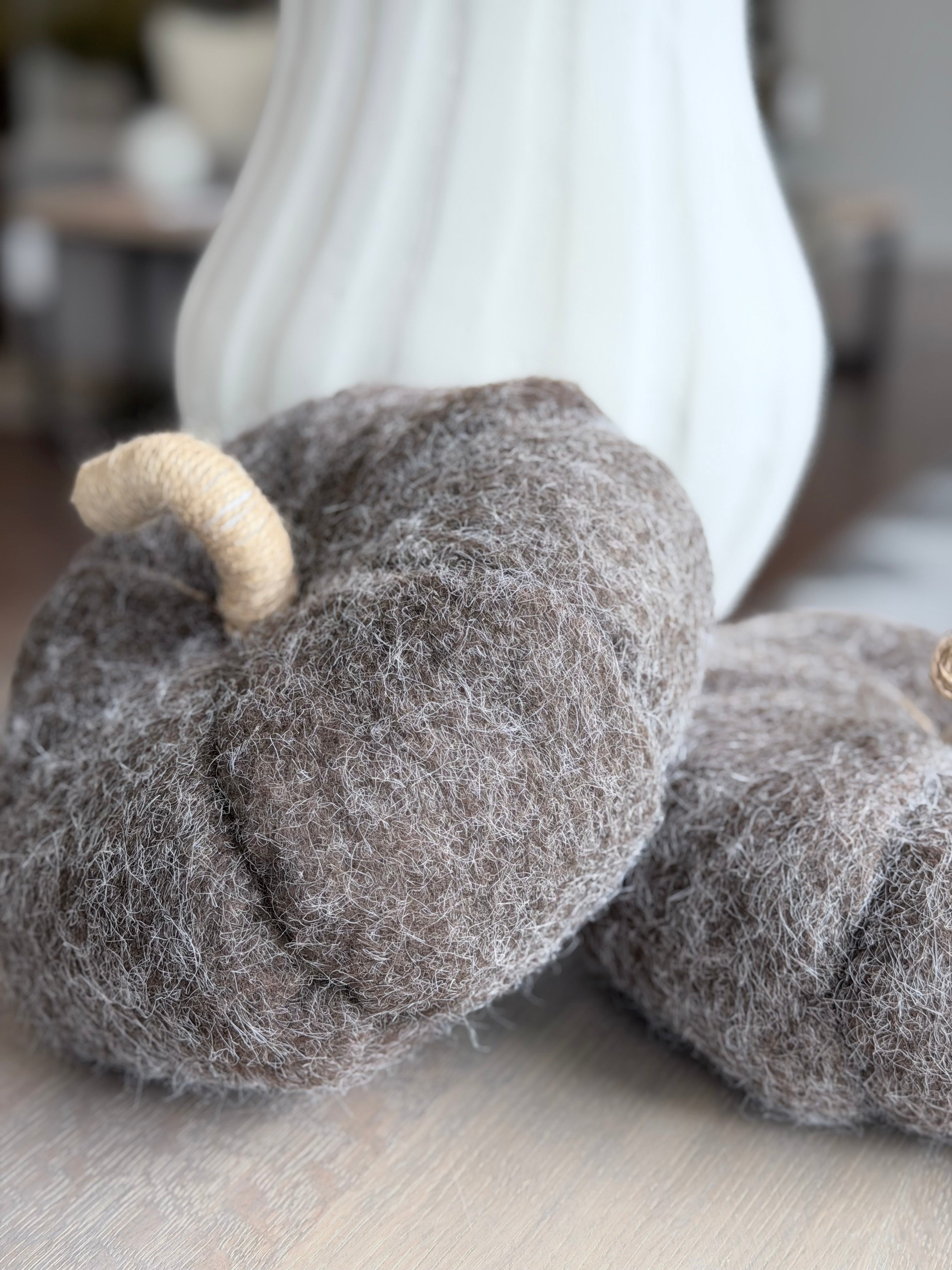 Grey Felt Pumpkin