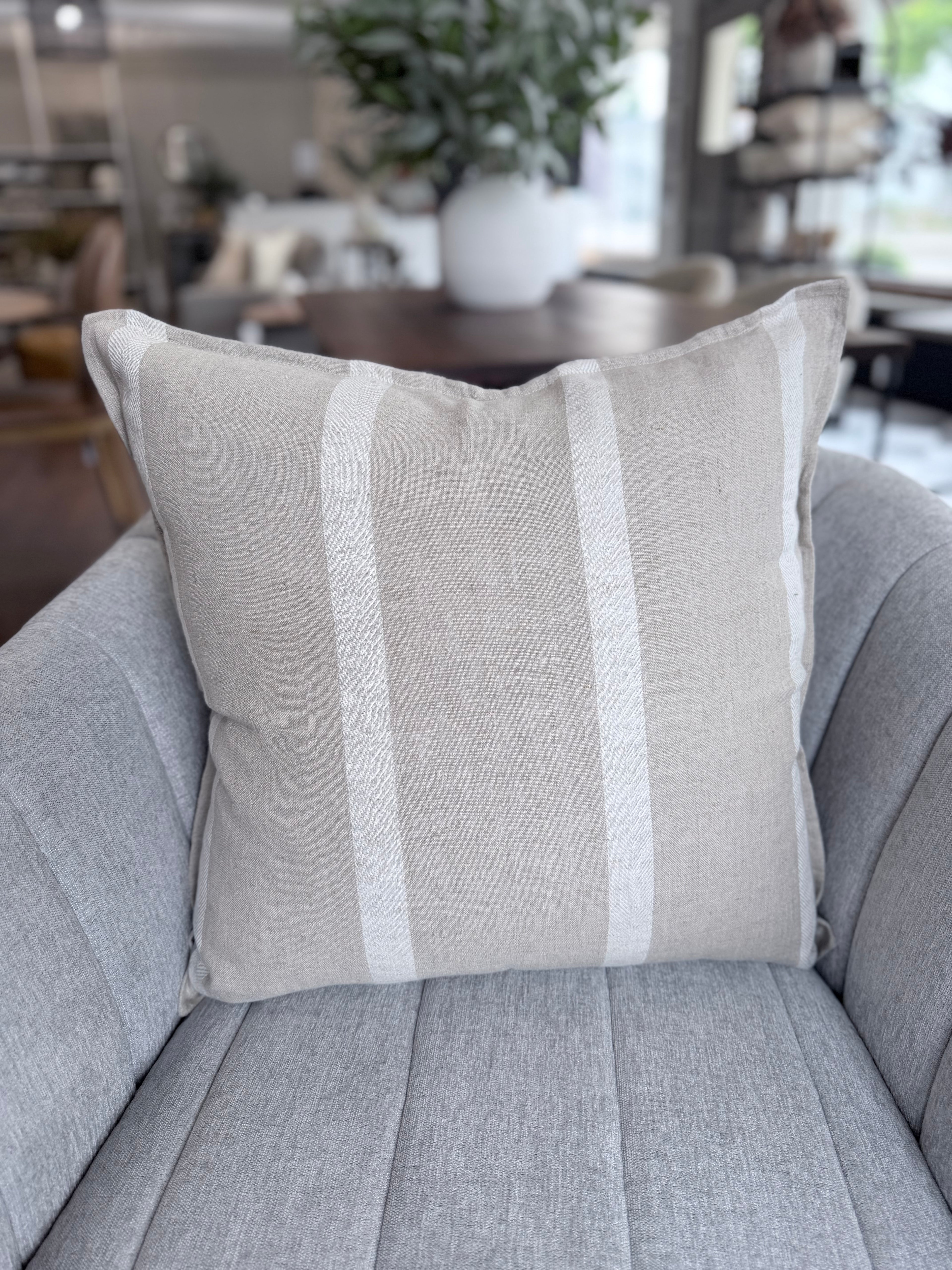 20" French Linen Stripe