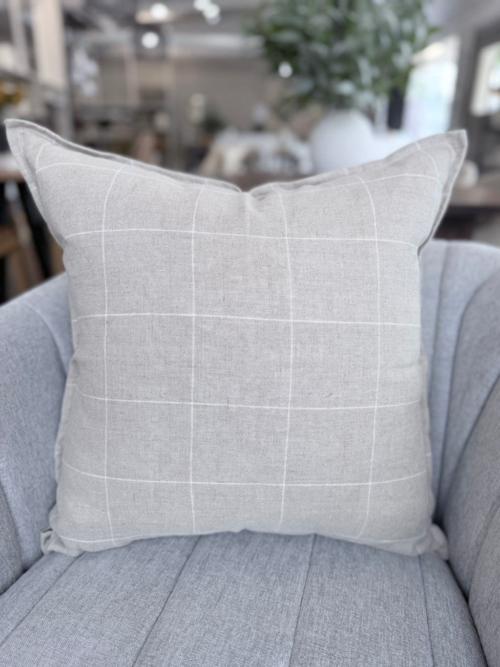 20" French Linen Check