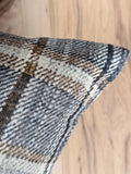 22" Ash Plaid Pillow