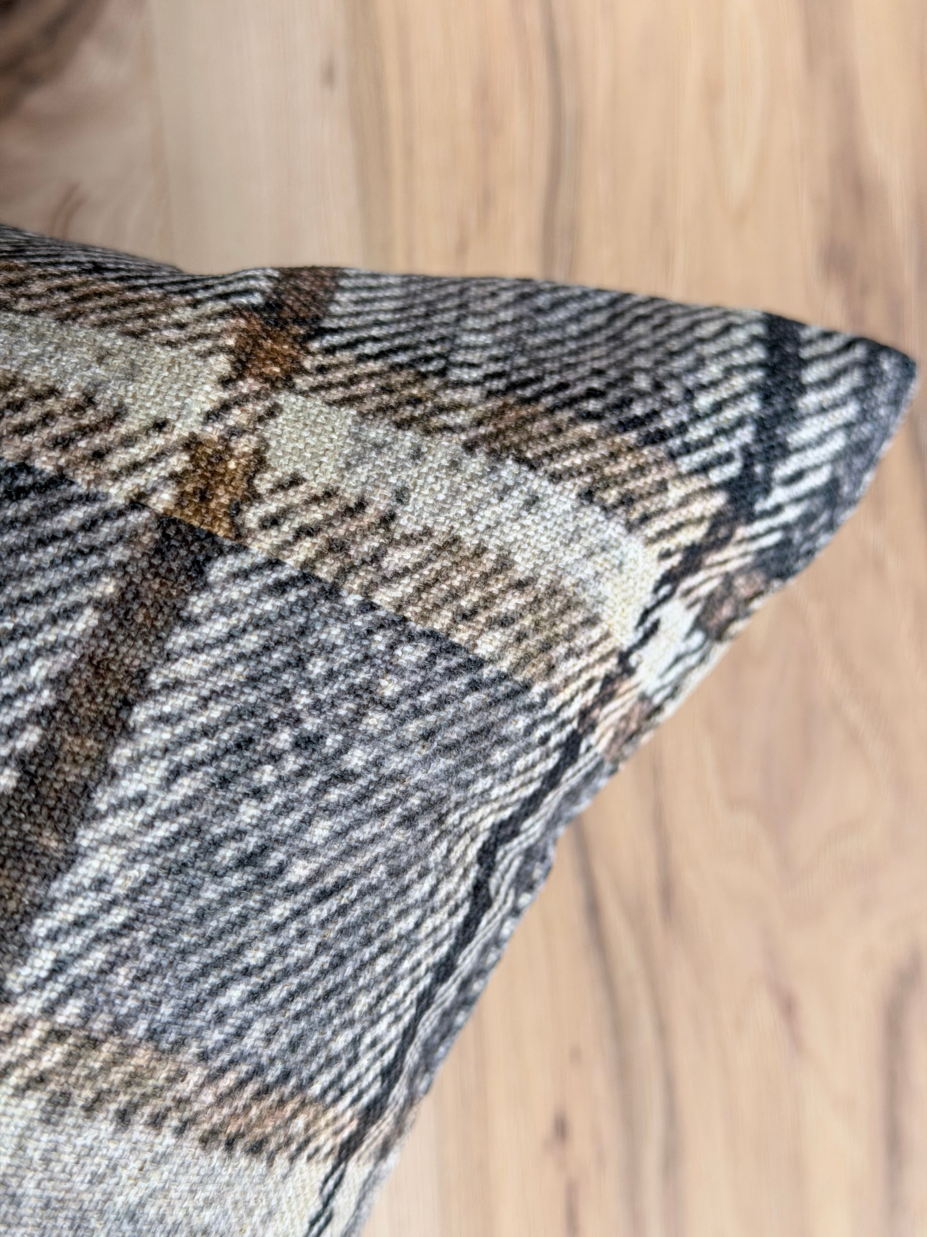 22" Ash Plaid Pillow