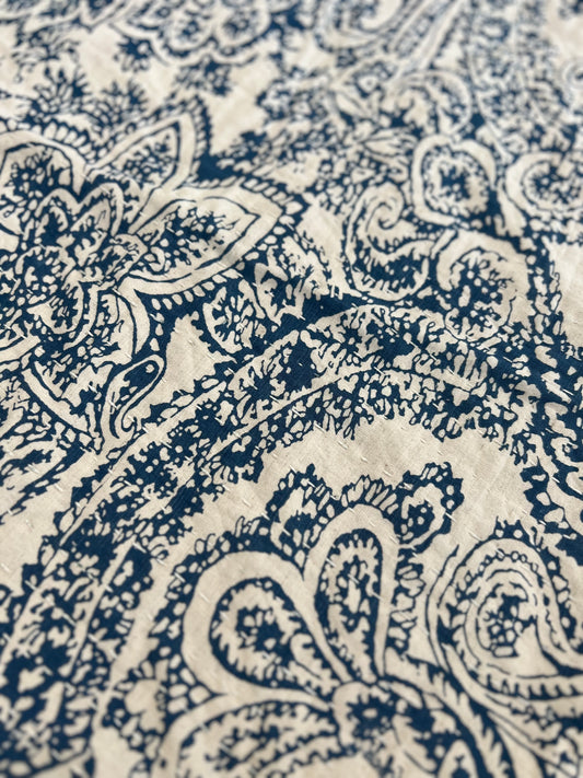 20" Blue Paisley pillow cover