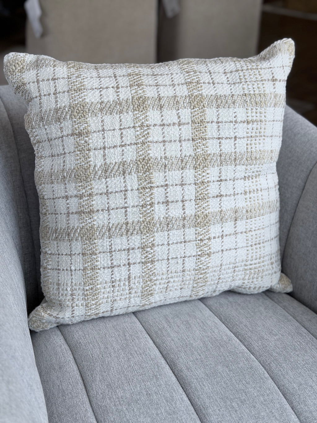 18" Tan and Cream PIllow