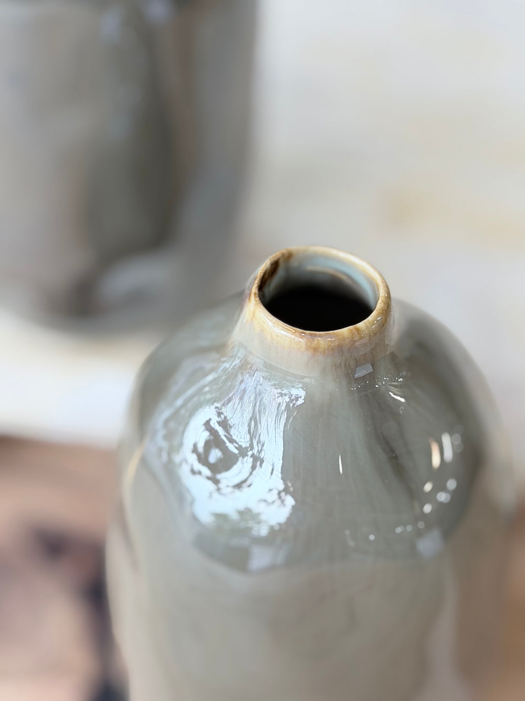 6" Olive Green Vase