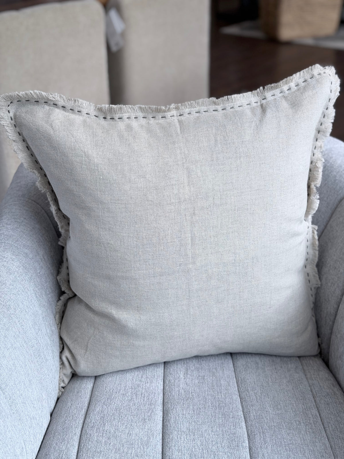 20" Oatmeal w/Stitch Pillow