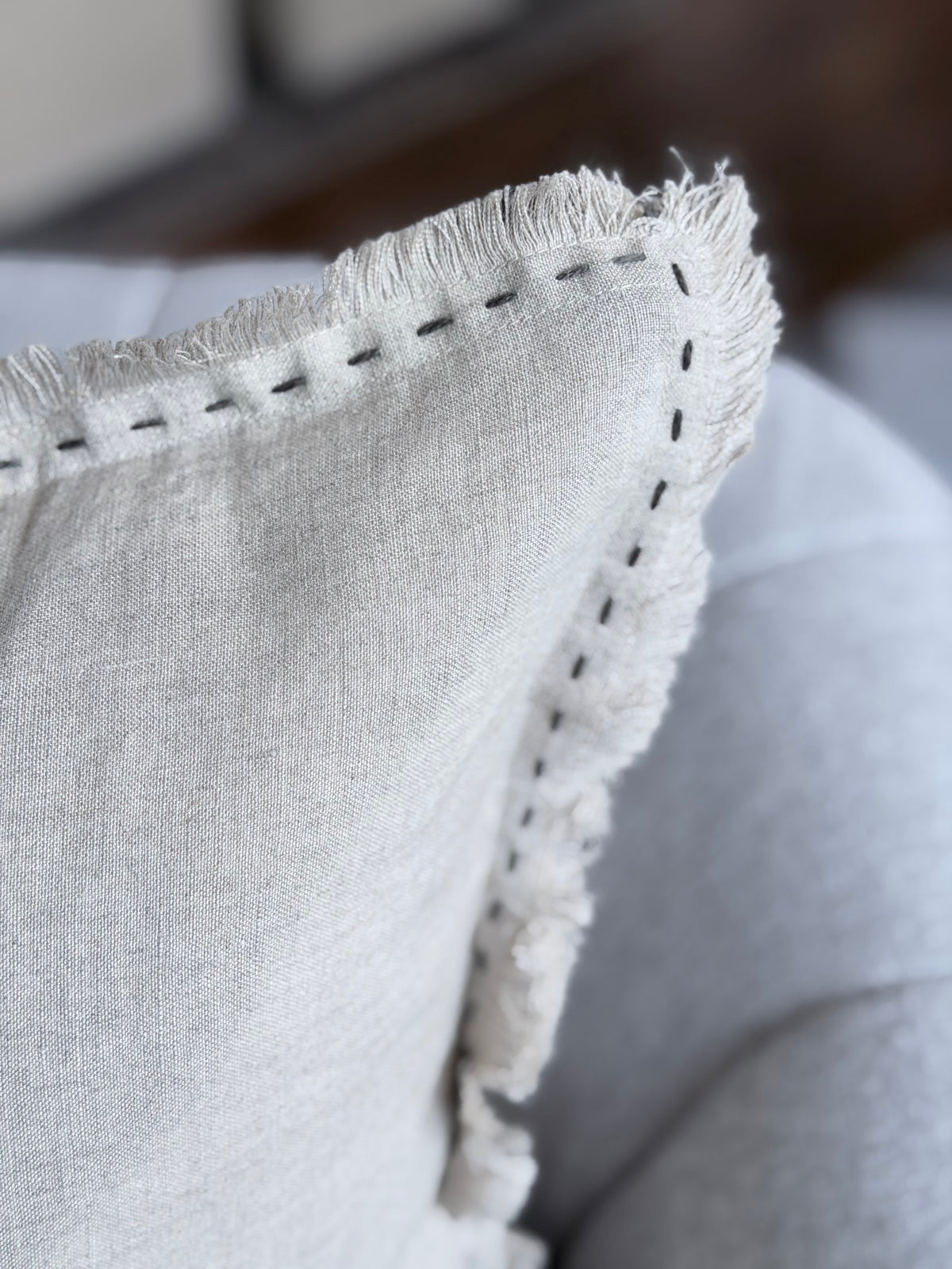 20" Oatmeal w/Stitch Pillow