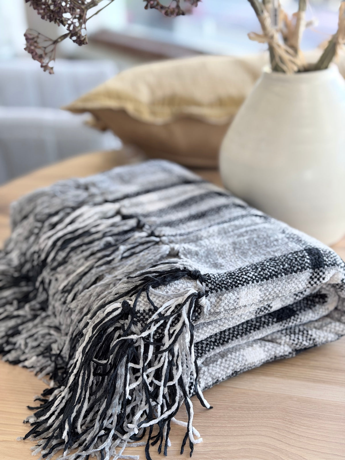 Black and Grey Throw