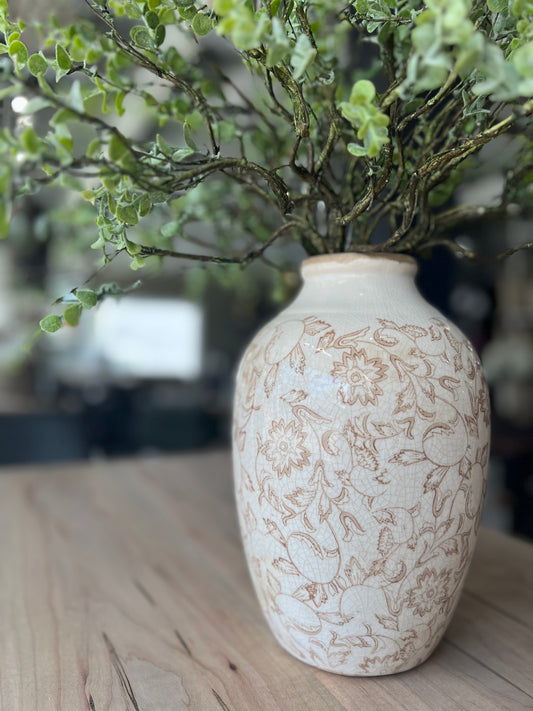 10.25" Beige Heirloom Vase