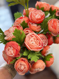 15" Ranunculus Bunch Orange
