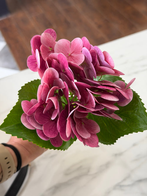 13 Inch Dark Pink Real Touch Hydrangea