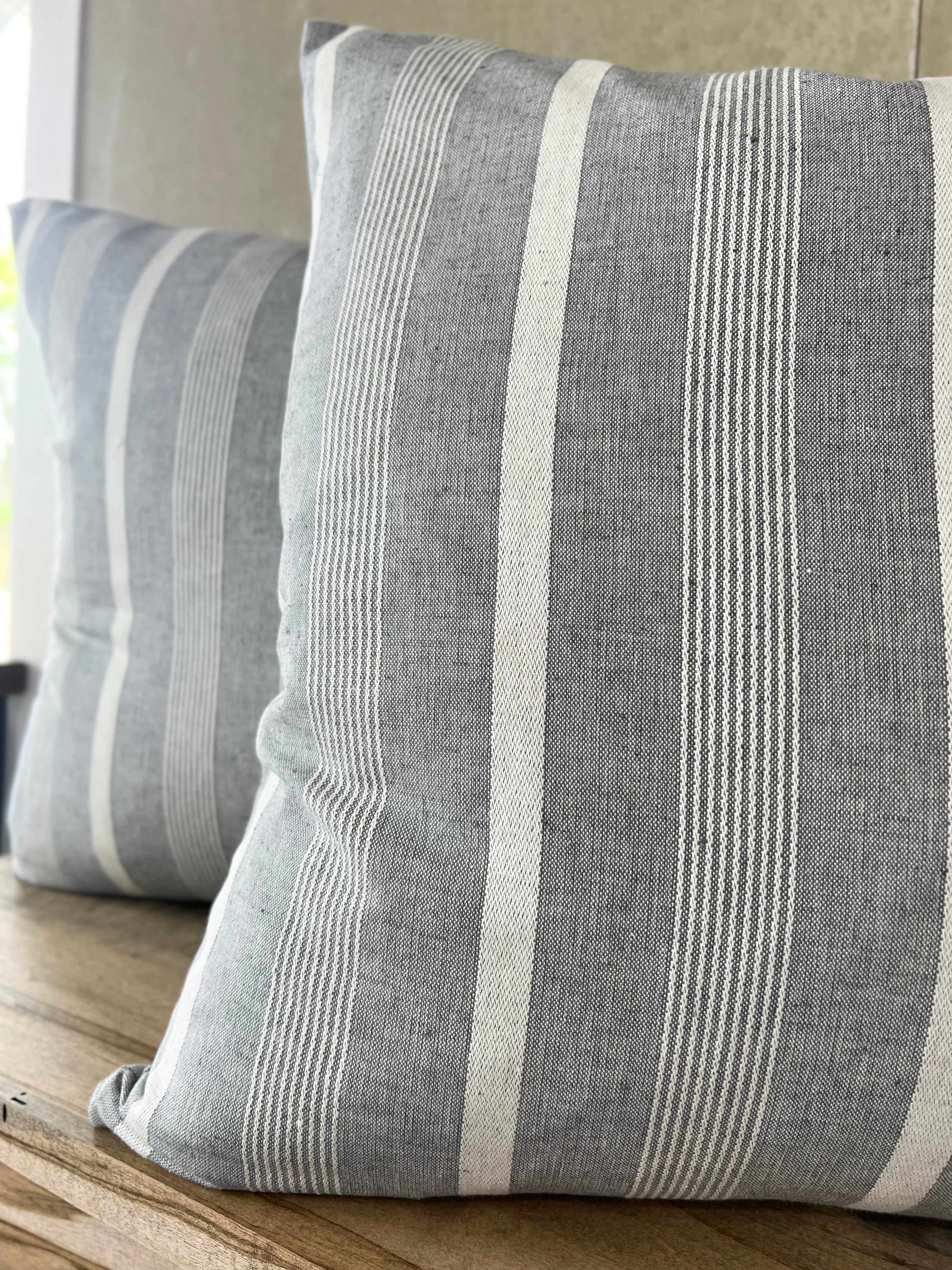 Addison Stripe Blue 20" Pillow