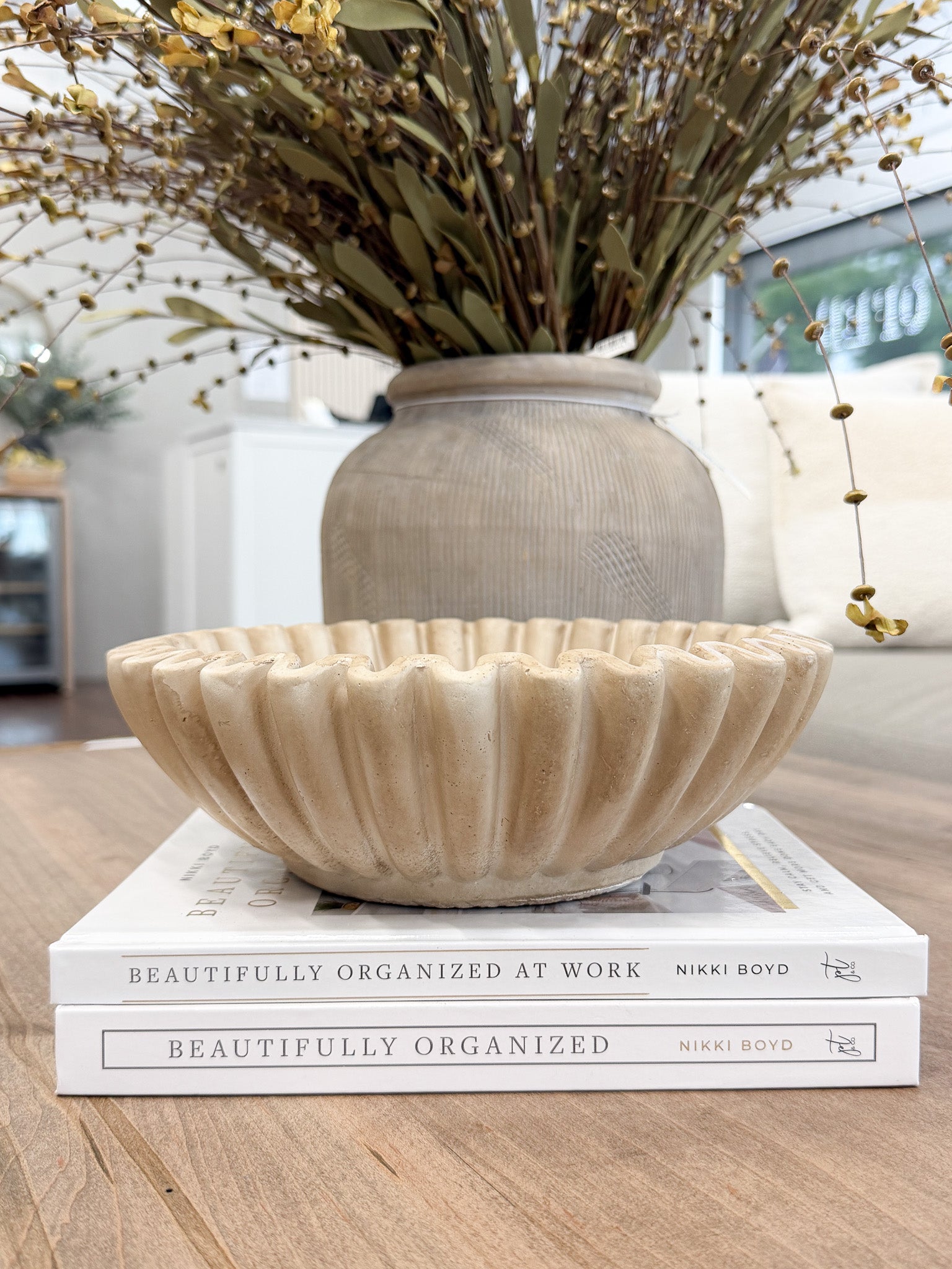 9.8" Beige Ruffle Bowl