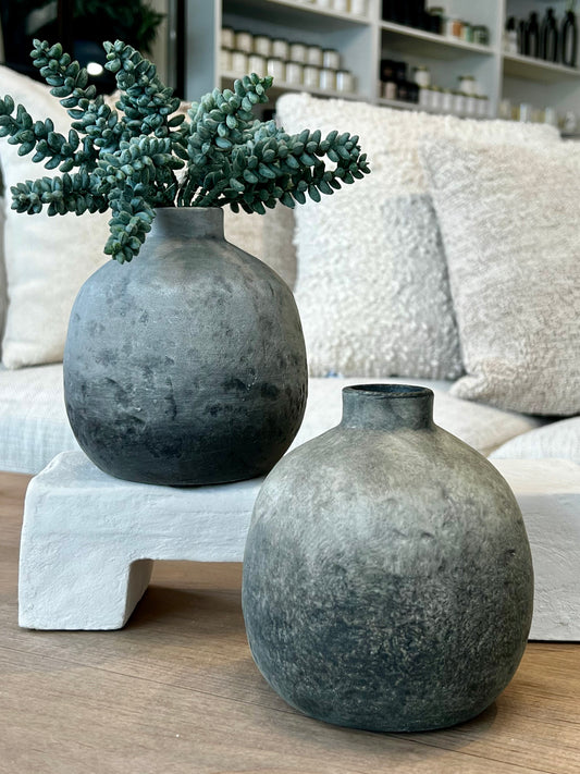 Grey Textured Bud Vase