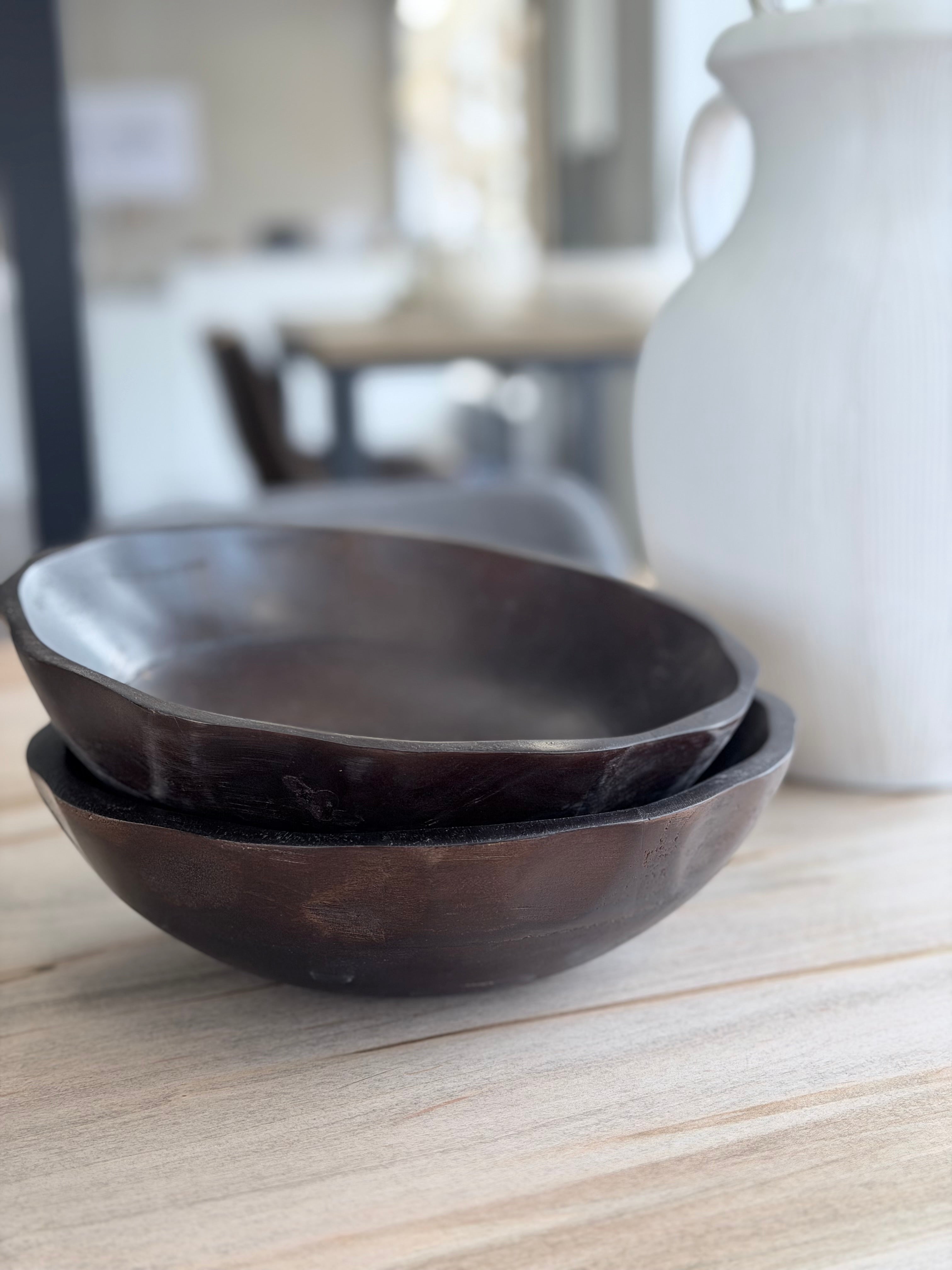 Walnut Finish Bowl 9.5"