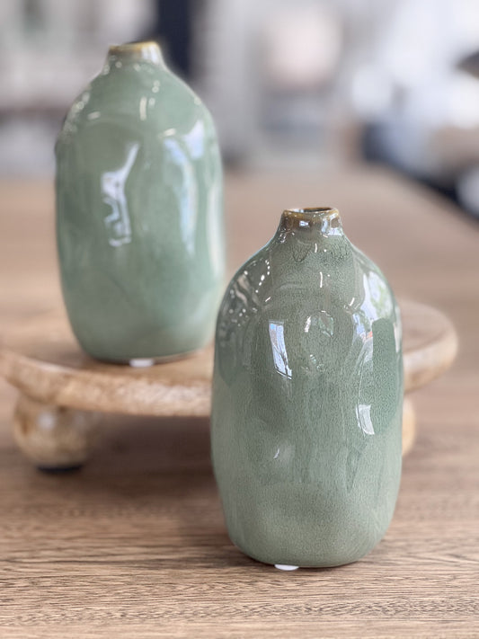6" Green Bud Vase