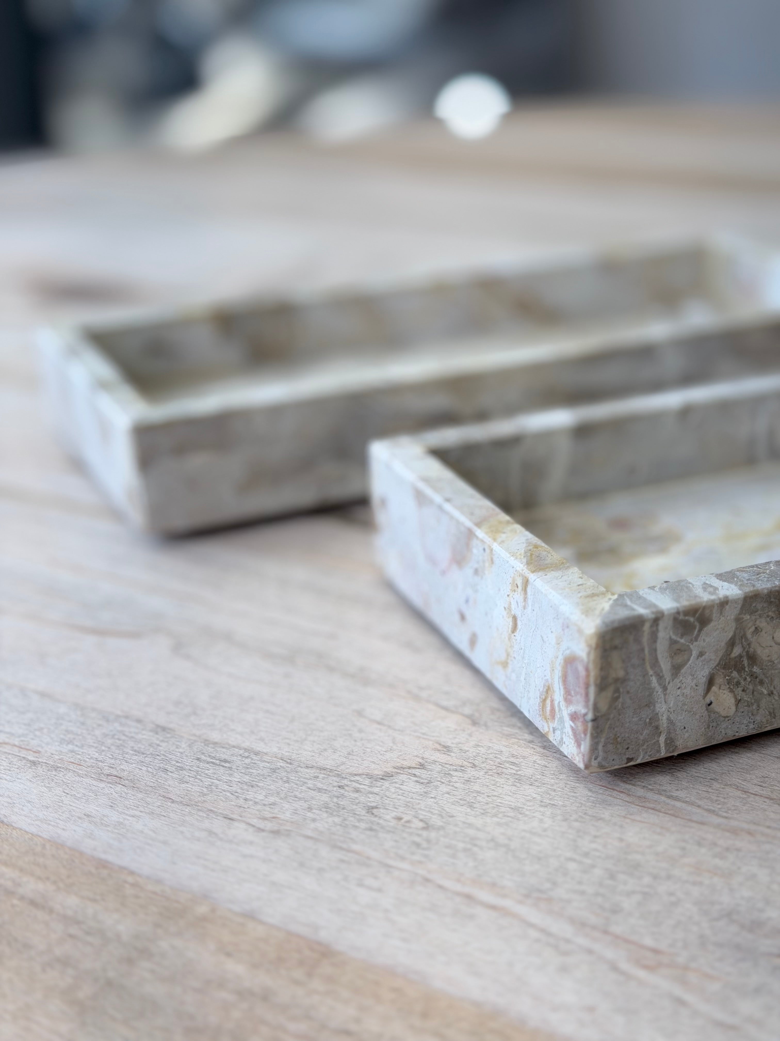 10" x 4" Marble Vanity Tray