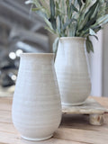 9.3" Beige/Wht Vase