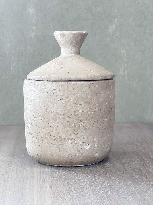 Travertine Look Jar