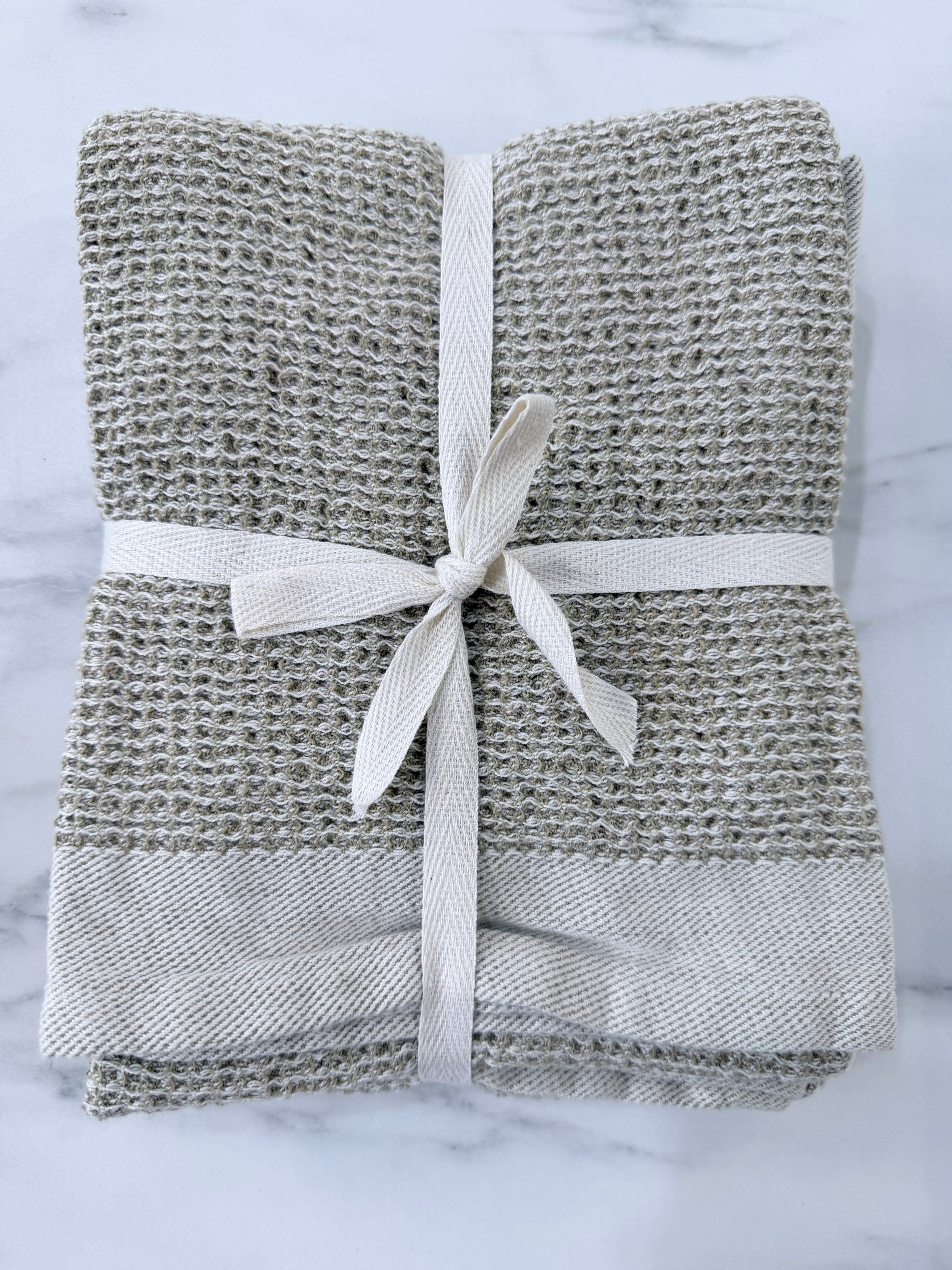 Beige Waffle Towel Set of 2