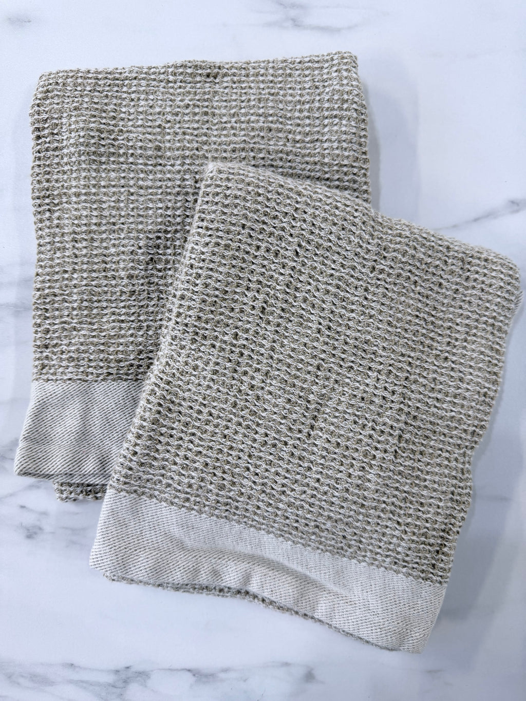 Beige Waffle Towel Set of 2