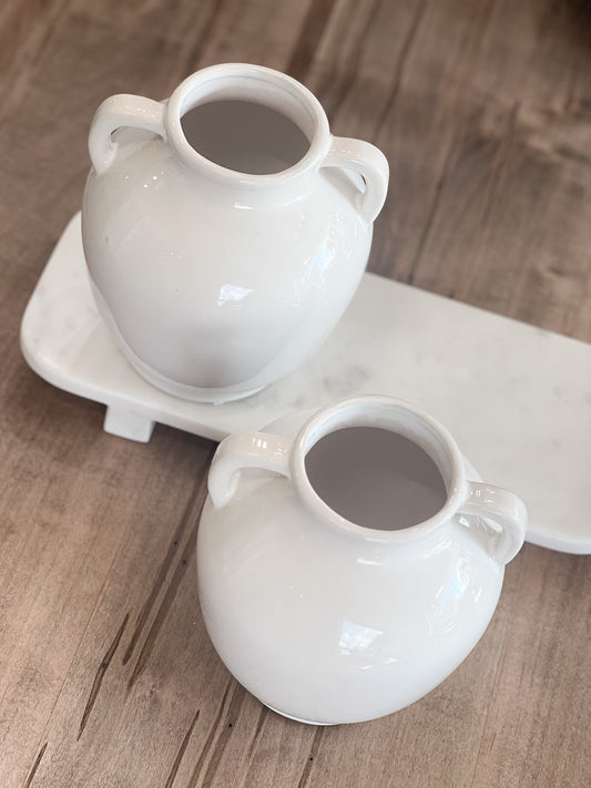 7" WIDE  HANDLE VASE