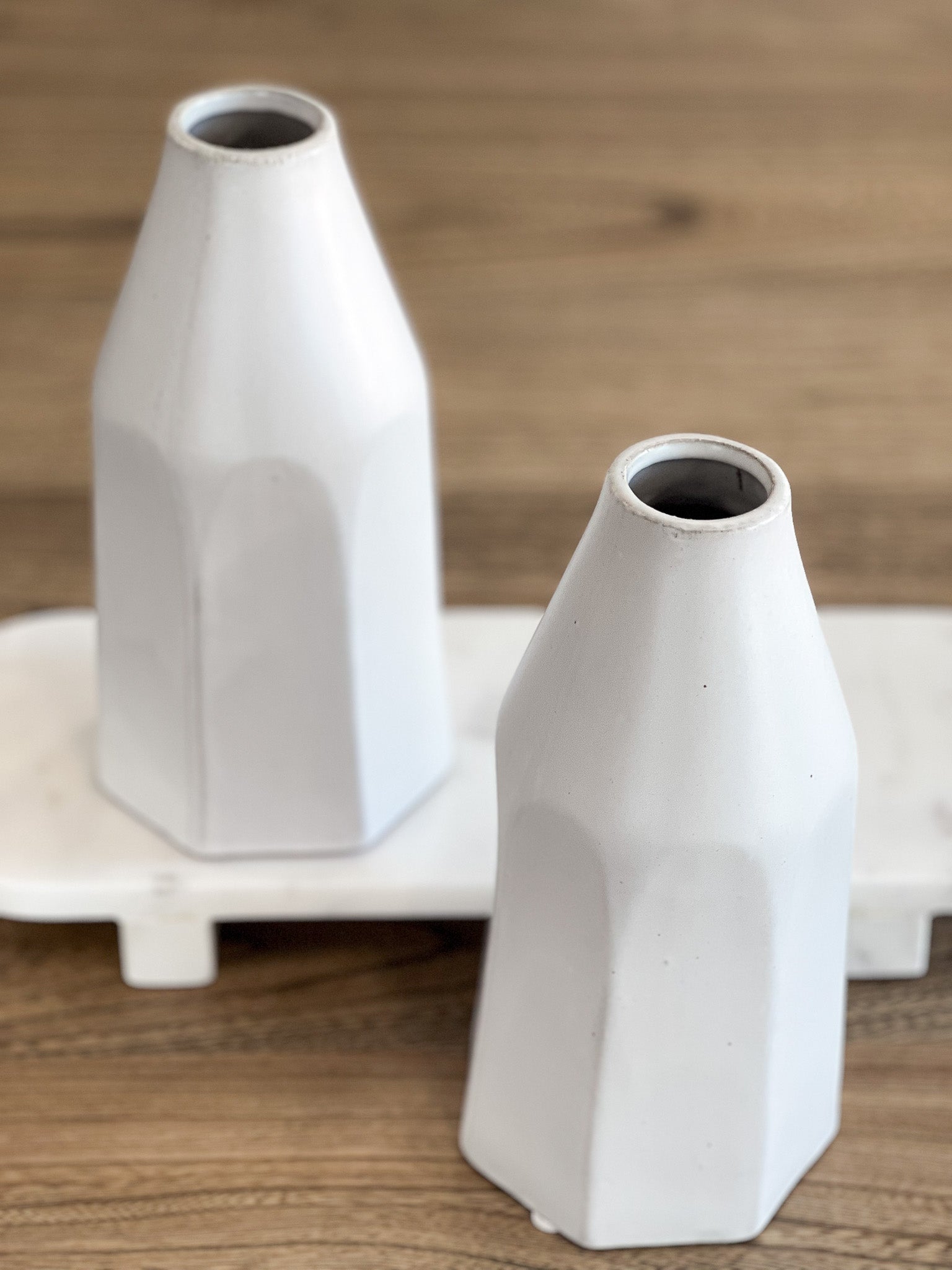 9.25 White Hex Vase