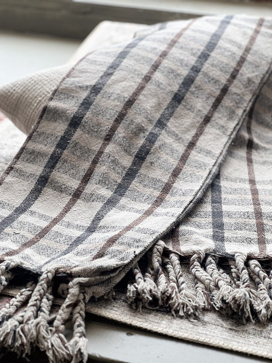 Plaid Throw W/Tassle