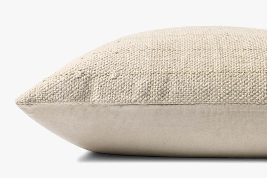 22" Beige Check Pillow