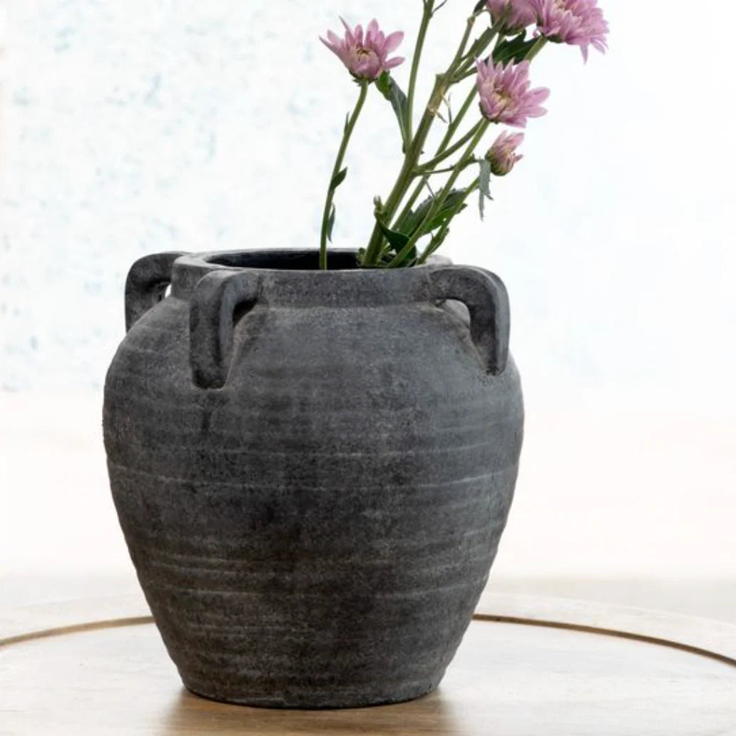 CHARCOAL 4 HANDLE VASE
