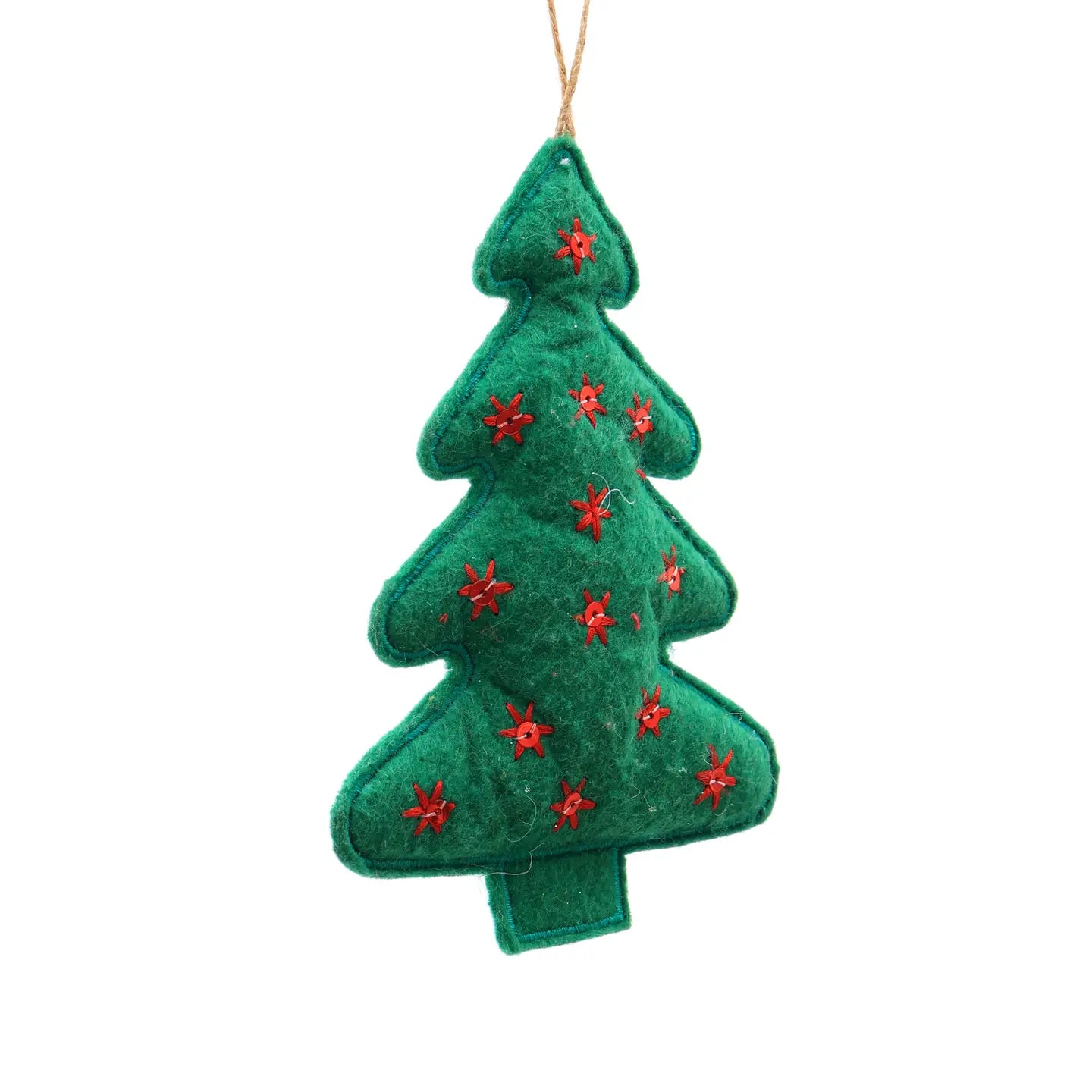 Hanging Tree Green/Red Ornament | 5"