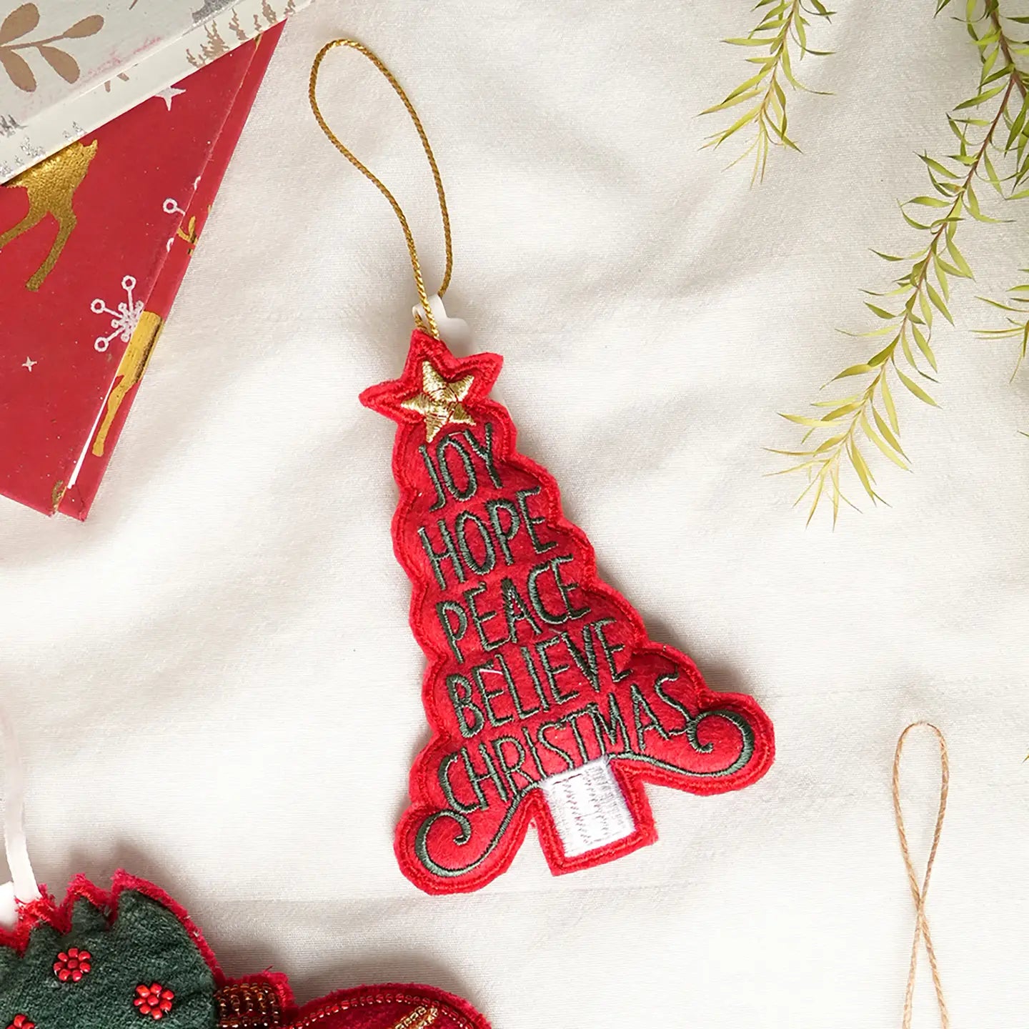 Festive Red Tree Ornament 5"