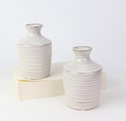 5" Stripe Ceramic Vase