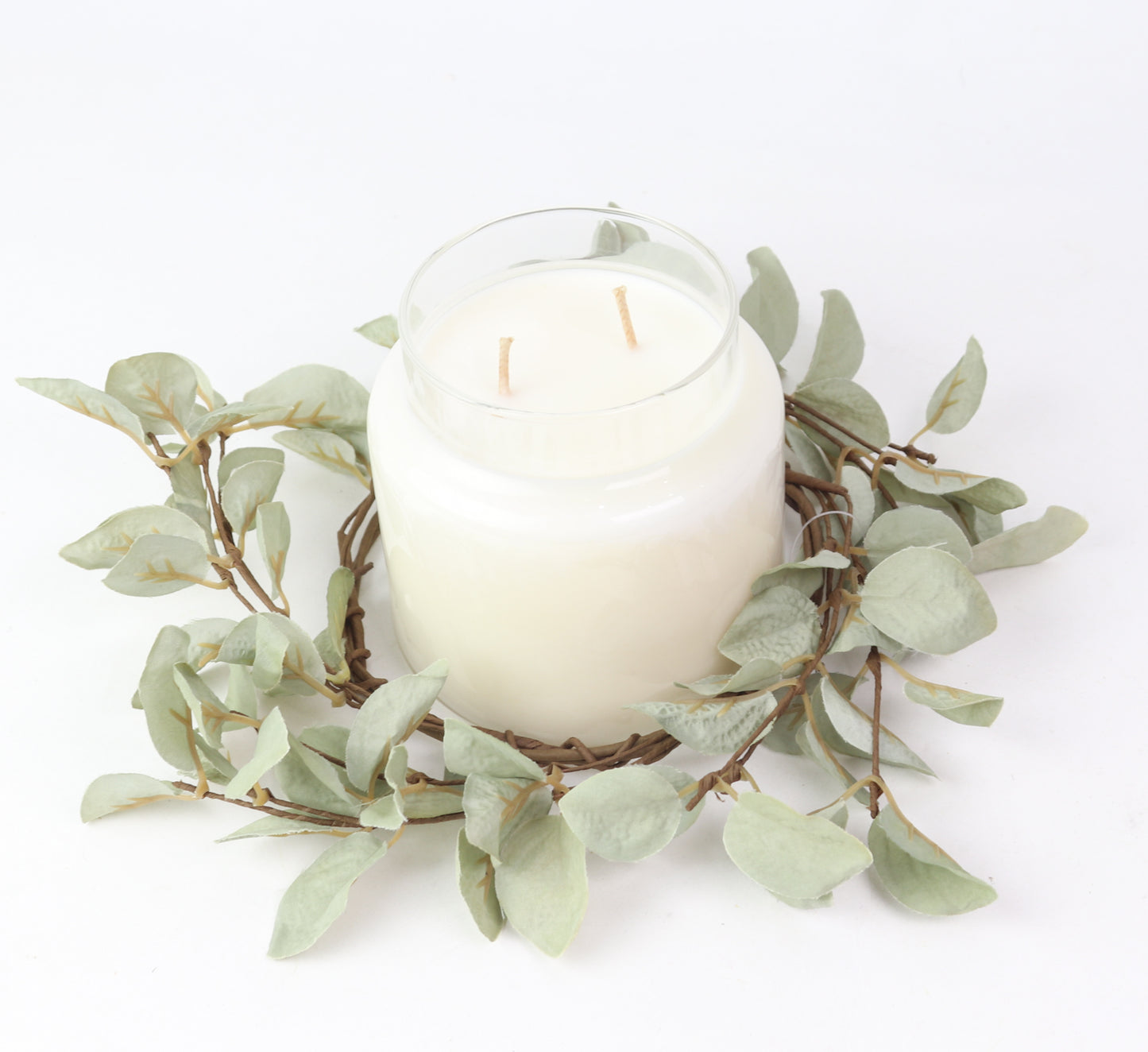 L Green Eucalyptus Candle Ring