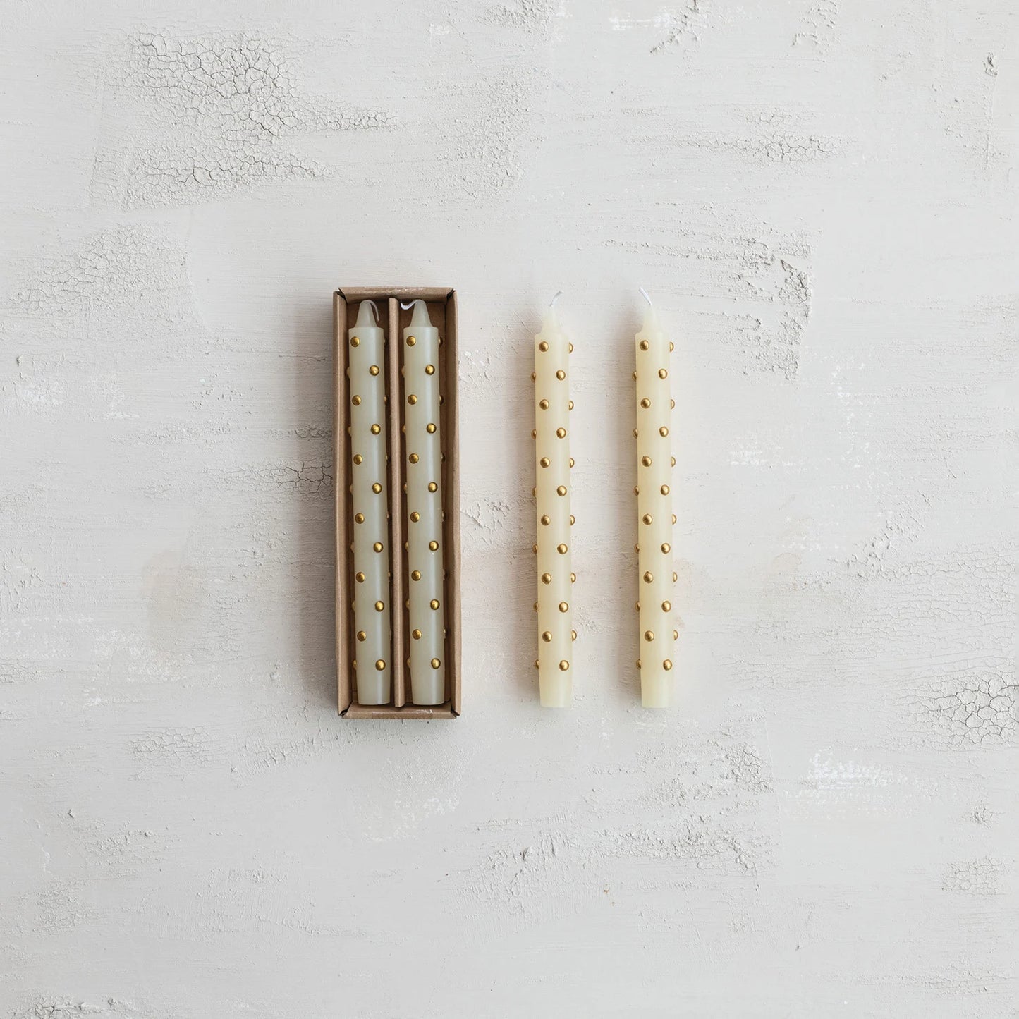 Taper Candles Dots SET OF TWO